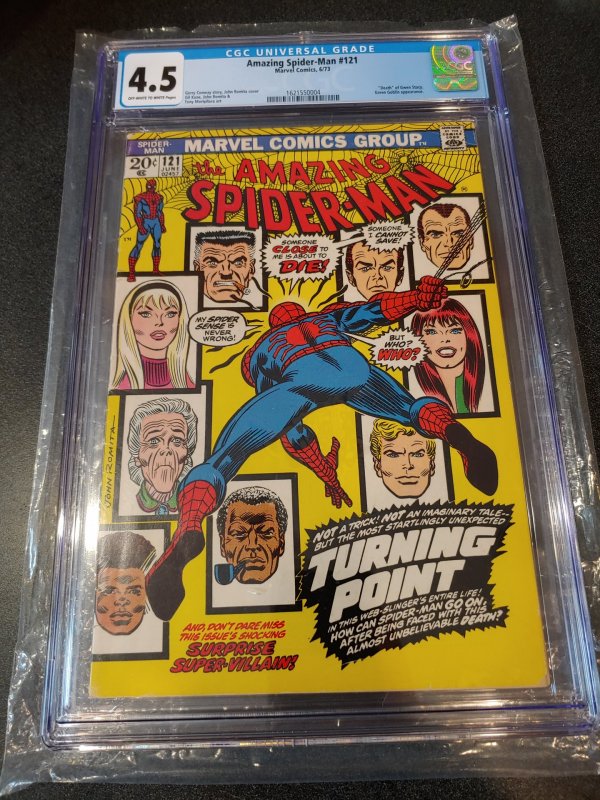 ​AMAZING SPIDER-MAN #121 CGC 4.5 DEATH OF GWEN STACY