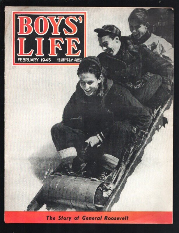 Boys' Life 1/1945-WWII era issue-Pulp fiction-Camping trips-vintage ads-Story...