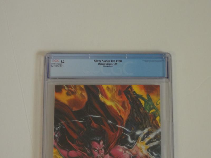 Silver Surfer #100 CGC 9.2; Hologram enhanced, wrap-around cover! Mephisto app.!