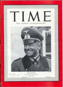 Time 9/25/1939-Nazi cover-Poland collapse-Wash Tubbs-Roy Crane-VG-