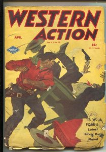 Western Action 8/1948-Columbia-A. Leslie Ross cover art-Silver Kid hero pulp-...