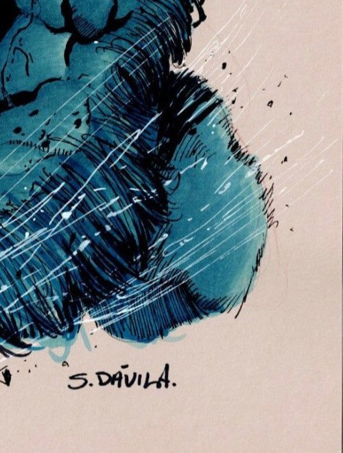 Sergio Davila Beast Original Art Full Color Commission X-Men Signed with COA