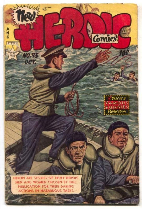 Heroic Comics #93 1954- Dangerous Rescues- Golden Age VG-