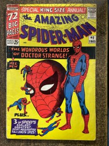 AMAZING SPIDER-MAN ANNUAL #2 (Marvel,1965) GOOD (G)  Lee, Ditko Doctor Strange!