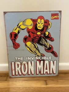 The Invincible Iron Man Comic Retro Metal Wall Art Poster Decor 12.5 x 16 Inches