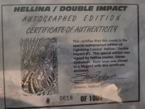 Signed Hellina / Double Impact  (1996) CoA