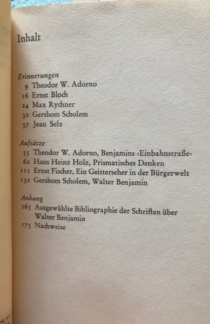 About Walter, Benjamin, German paperback 1968, print error page mis-cut