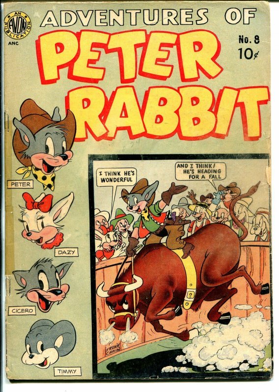 Peter Rabbit #8 1950-Avon-new art-western theme-slapstick humor-G/VG