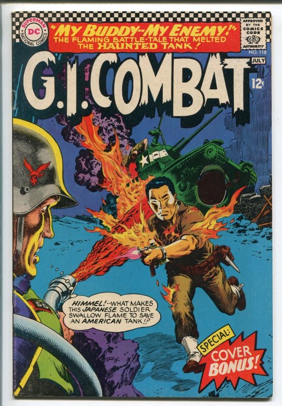 G.I. COMBAT #118 1966-DC-FLAME THROWER-HAUNTED TANK-FLAMING JAPANESE SOLDIER-vf 