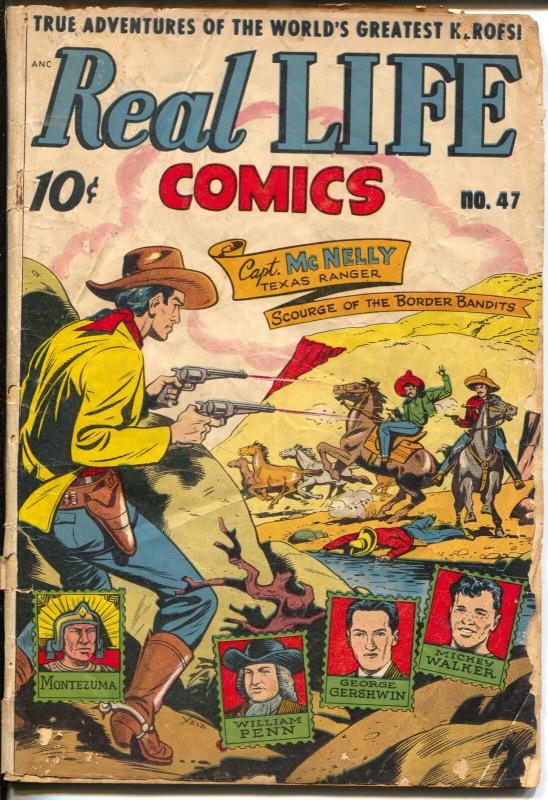 Real Life #47 1948-Nedor-Alex Schomburg-Texas Rangers-George Gershwin-G-