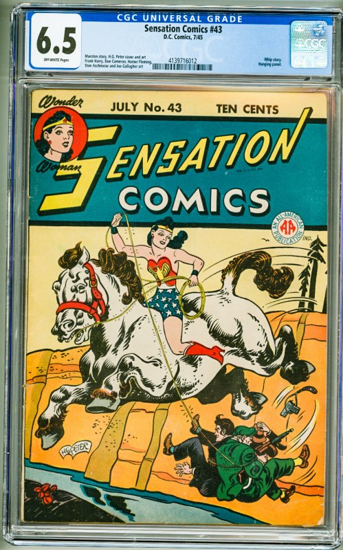 Sensation Comics #43 (1945) CGC 6.5! OW Pages!