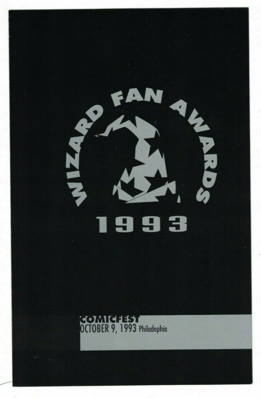 Wizard Fan Awards pamphlet VF/NM philadelphia comicfest october 9, 1993 nominees