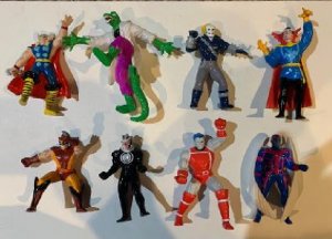 Vintage 1990 Marvel Comics PVC 3 Figurine SET of 23! Silver Surfer! Wolverine+