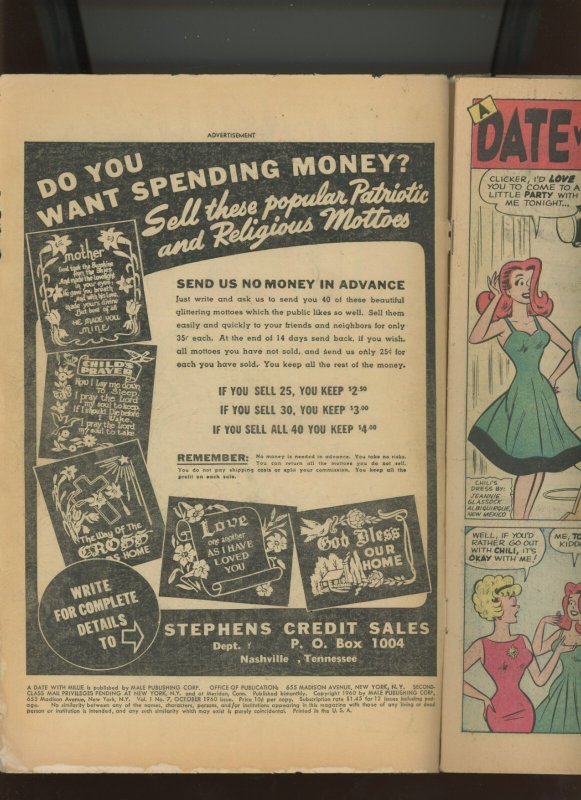 (1960) A Date with Millie #7: SILVER AGE! COMBINED SHIPPING! (2.5)