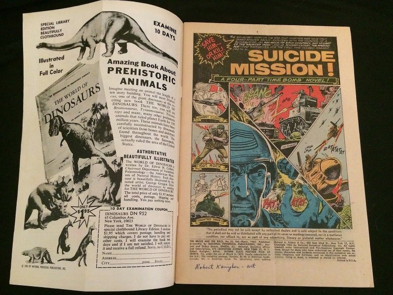 THE BRAVE AND THE BOLD #52 Sgt. Rock VG Condition 