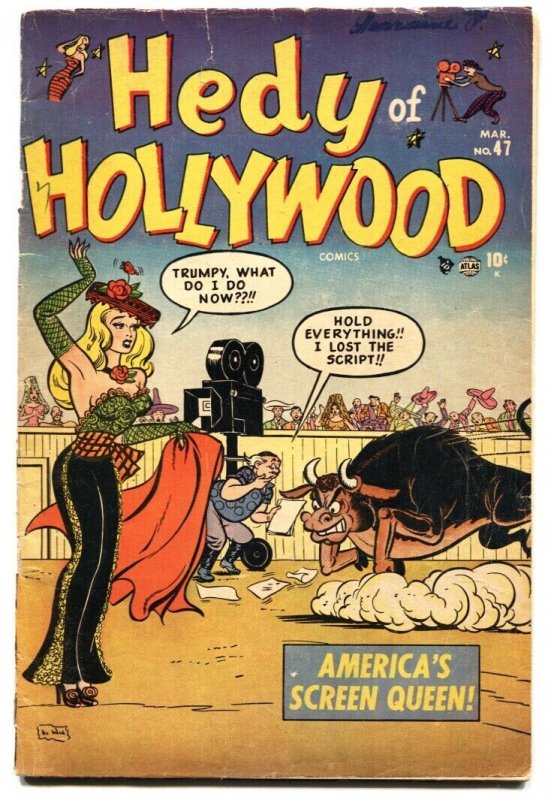 Hedy of Hollywood #47 1952- Spicy good girl art- bullfight cover vg