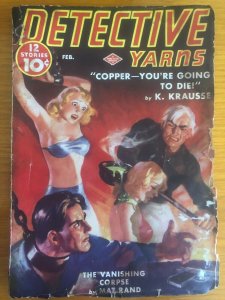 DETECTIVE YARNS Feb 1939  GD-  pulp