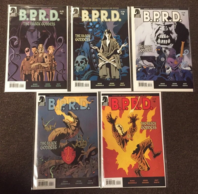 BPRD #1,2,3,4,5 The Black Goddess Dark Horse Comics Mignola Arcudi Davis Hellboy