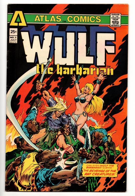 Wulf The Barbarian #3 - The Colossus Of Iron Citadel (Atlas Comics 1975) - VF+