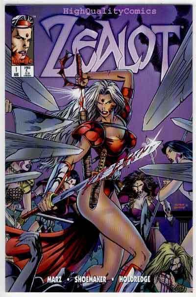 ZEALOT #1, NM+, Terry Shoemaker, Femme Fatale, Good girl, Ron Marz, 1995