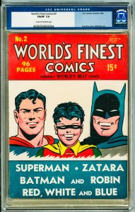 World's Finest Comics #2 (1941) CGC 7.0! Cream to OW Pages!