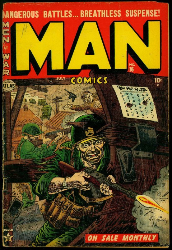 Man Comics #16 1952- Joe Maneely cover- Commies- War- Gyrenes G+