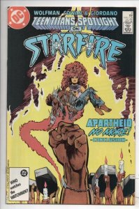 TEEN TITANS SPOTLIGHT #2, NM-, Starfire, Apartheid, DC 1986  more DC in store