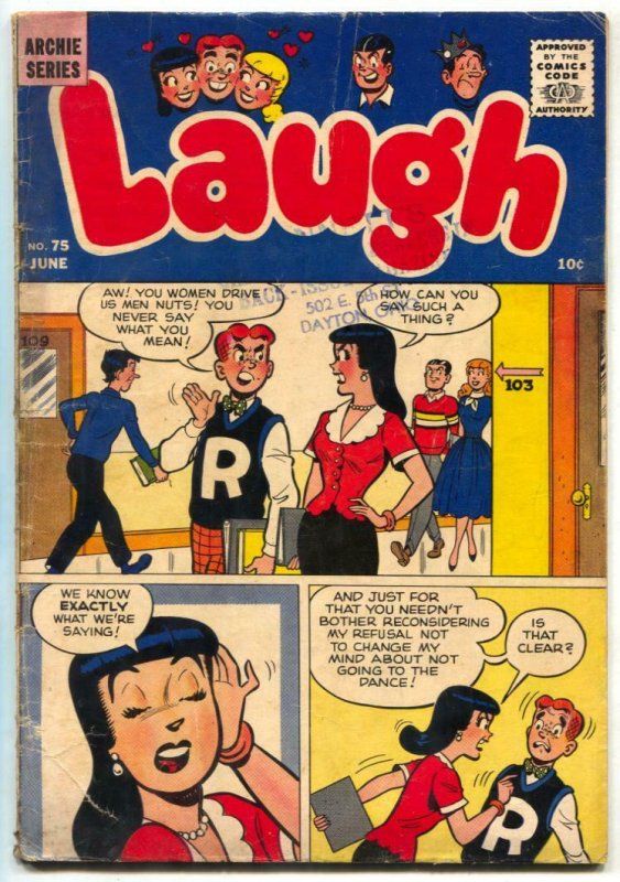 Laugh Comics #75 1956- Archie- Katy Keene VG-