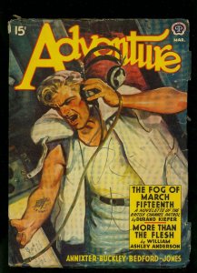 Adventure Pulp March 1942- William Ashley Anderson - Durand Kiefer- VG