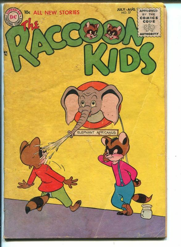 THE RACCOON KIDS #57-1955-DC COMICS-ELEPHANT COVER-SHELDON MAYER-good