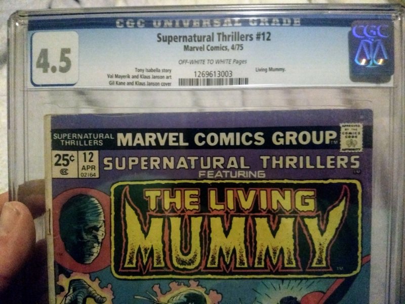Supernatural Thrillers Featuring The Living Mummy #12 CGC 4.5