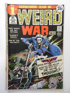 Weird War Tales #1 (1971) VG Condition cover detached top staple