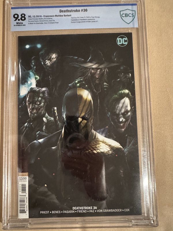 Deathstroke #36 CBCS 9.8 Francesco Mattina Cover (2018)