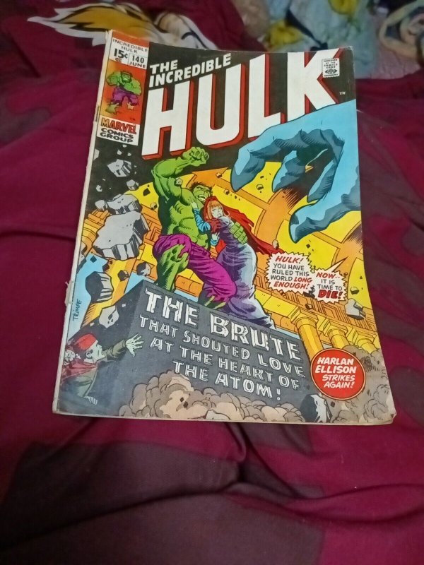 Incredible Hulk 140 Marvel Comic 1962 Silver Age Avengers 1st Appearance Jarella