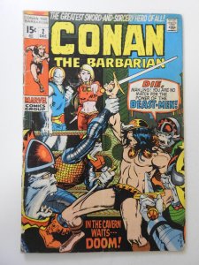 Conan the Barbarian #2 (1970) GD/VG Condition moisture stain
