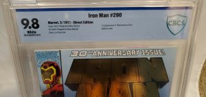 Iron Man #290 - CBCS 9.8 - WHITE PAGES - 30th Anniversary Gold Foil Cover