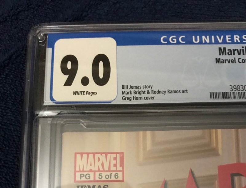 Marvel Comics Marville #5 CGC 9.0 Greg Horn Controversial Nude Newsstand Cover
