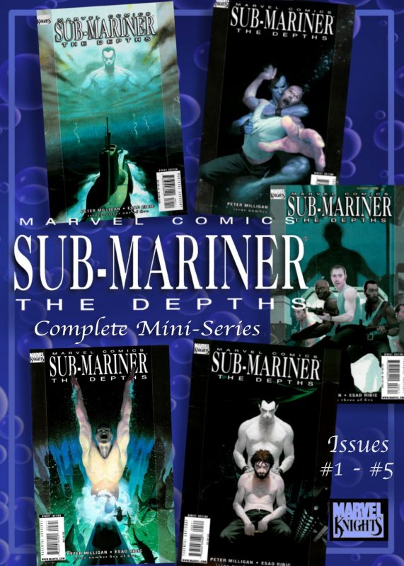 SUB-MARINER: THE DEPTHS #1-5 (Nov 2008) 9.0 VF/NM  5-Issue Painted Mini-Series!