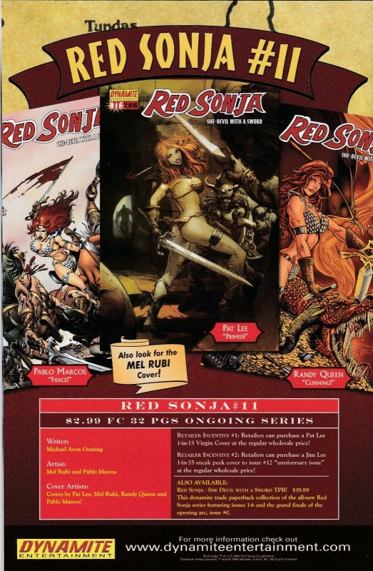 Red Sonja 10 NM Incentive Negative Benitez Variant