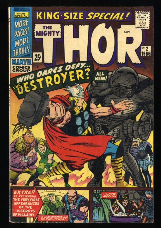 Thor Annual #2 FN+ 6.5 Destroyer Appearance! Jack Kirby! Stan Lee!