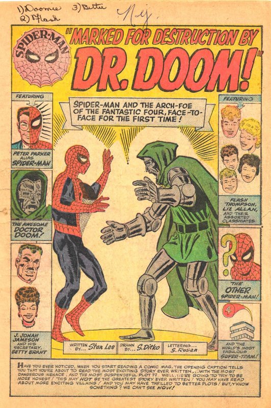 AMAZING SPIDER-MAN # 5 (Oct1965 ) 3.0 GD/VG All Steve Ditko! Dr. Doom! The FF!