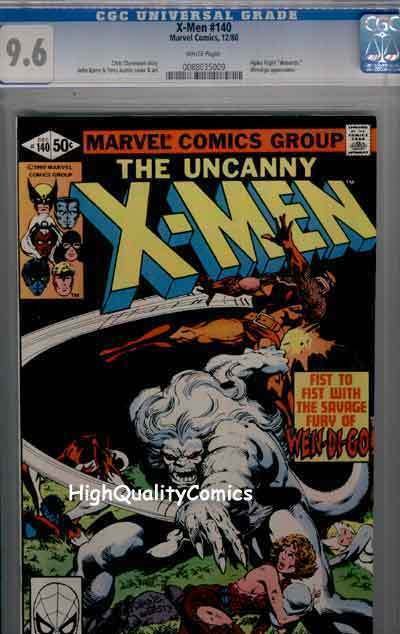 X-MEN #140, NM+, Alpha Flight, Wendigo, CGC = 9.6, White pgs, more in store