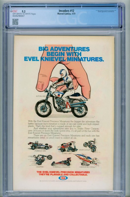 Invaders #12  1977 - Marvel -CGC 9.2 - Comic Book-4330290007