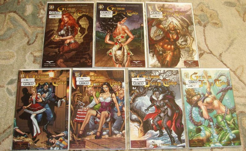 GRIMM FAIRY TALES 7 BOOK LOT- NM AND BETTER- #11,15,17,25,39,40,42- ZENESCOPE