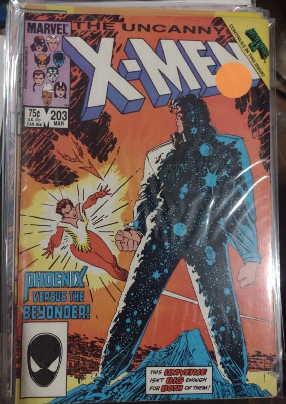 UNCANNY X-MEN # 203 1986 MARVEL DISNEY KEY secret wars beyonder vs phoenix