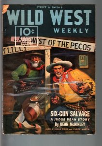 WILD WEST WEEKLY 8/31/1940-WESTERN PULP-ALAMO CARSON VG/FN