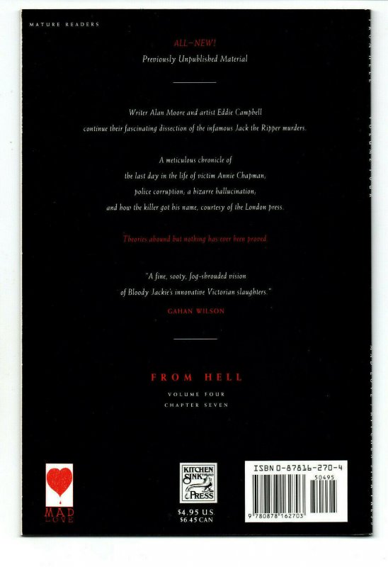 From Hell #4 - Jack the Ripper - Alan Moore - Eddie Campbell - 1994 - NM 