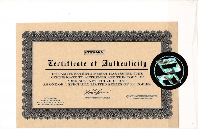 Red Sonja She-Devil With a Sword #50 DFE Red Foil Adams Cover F (2010)