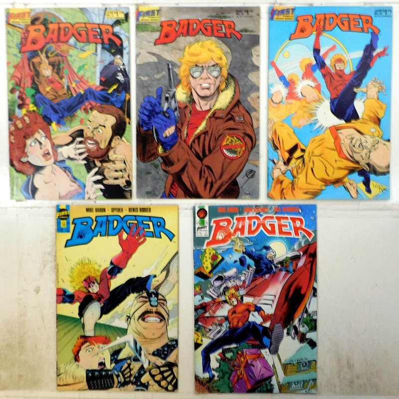 Badger Lot of 5 #12, 23, 24, 56, 70 (1986) First Comics 1st Print Comic Books