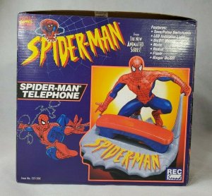Spider-Man Animated Series Corded Telephone Vintage Mint 1994 Marvel Comics